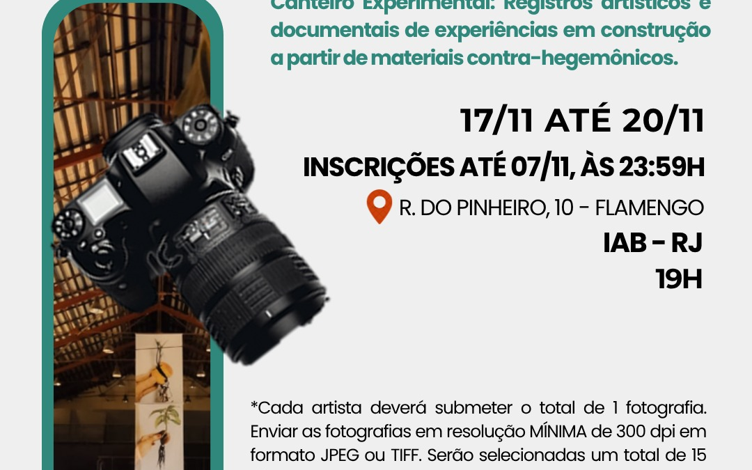CHAMADA ABERTA — EXPOSIÇÃO FOTOGRÁFICA ITINERANTE